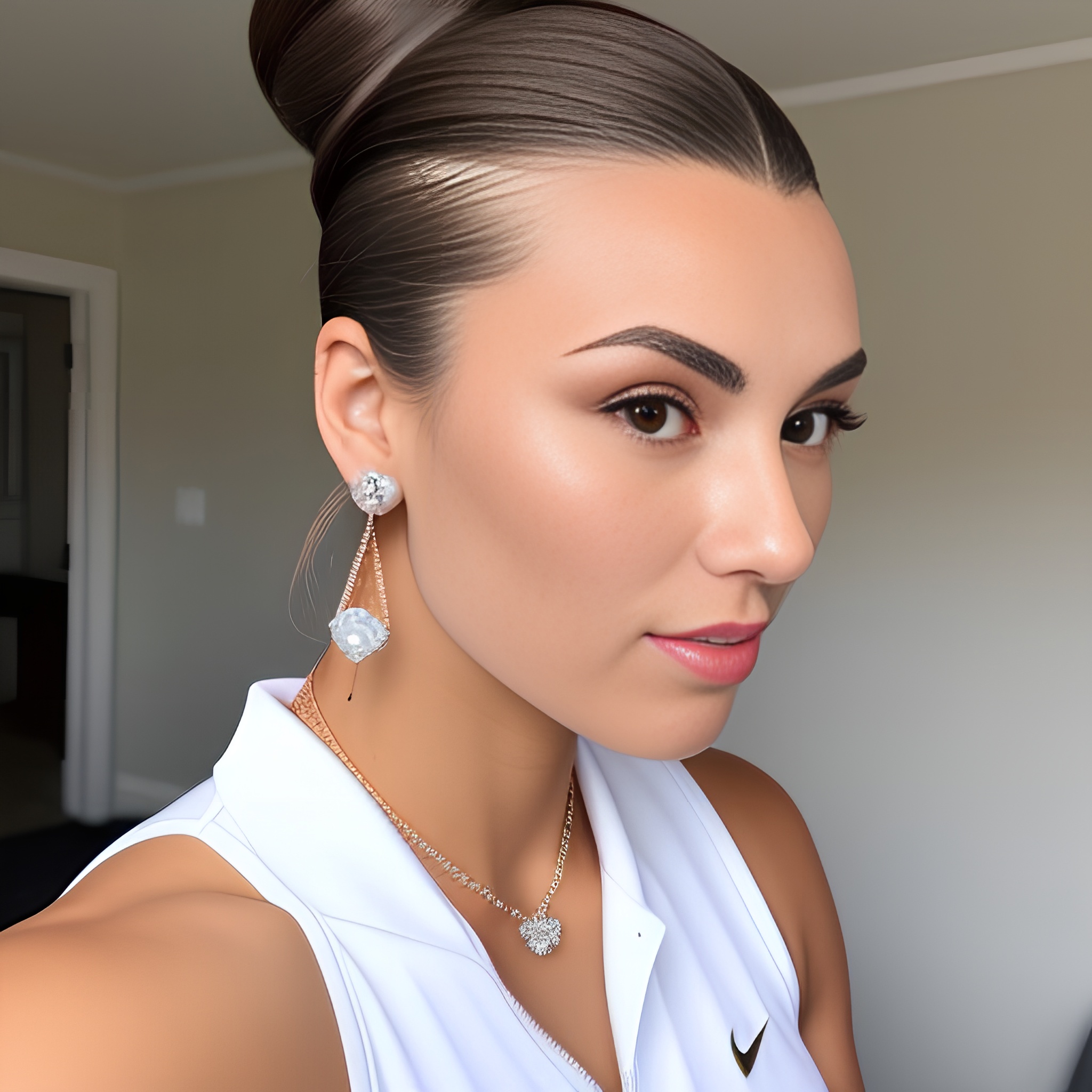 hair bun sexy woman