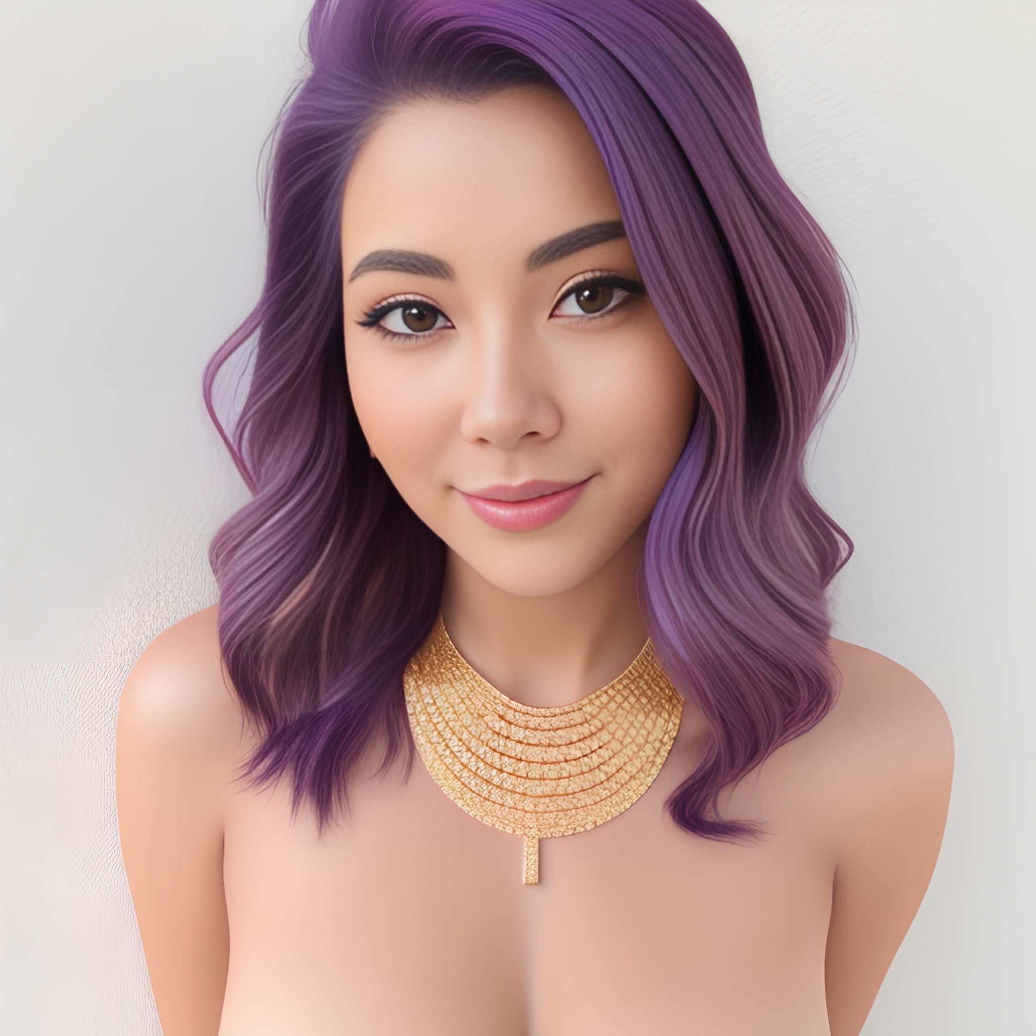 purple hair hot woman