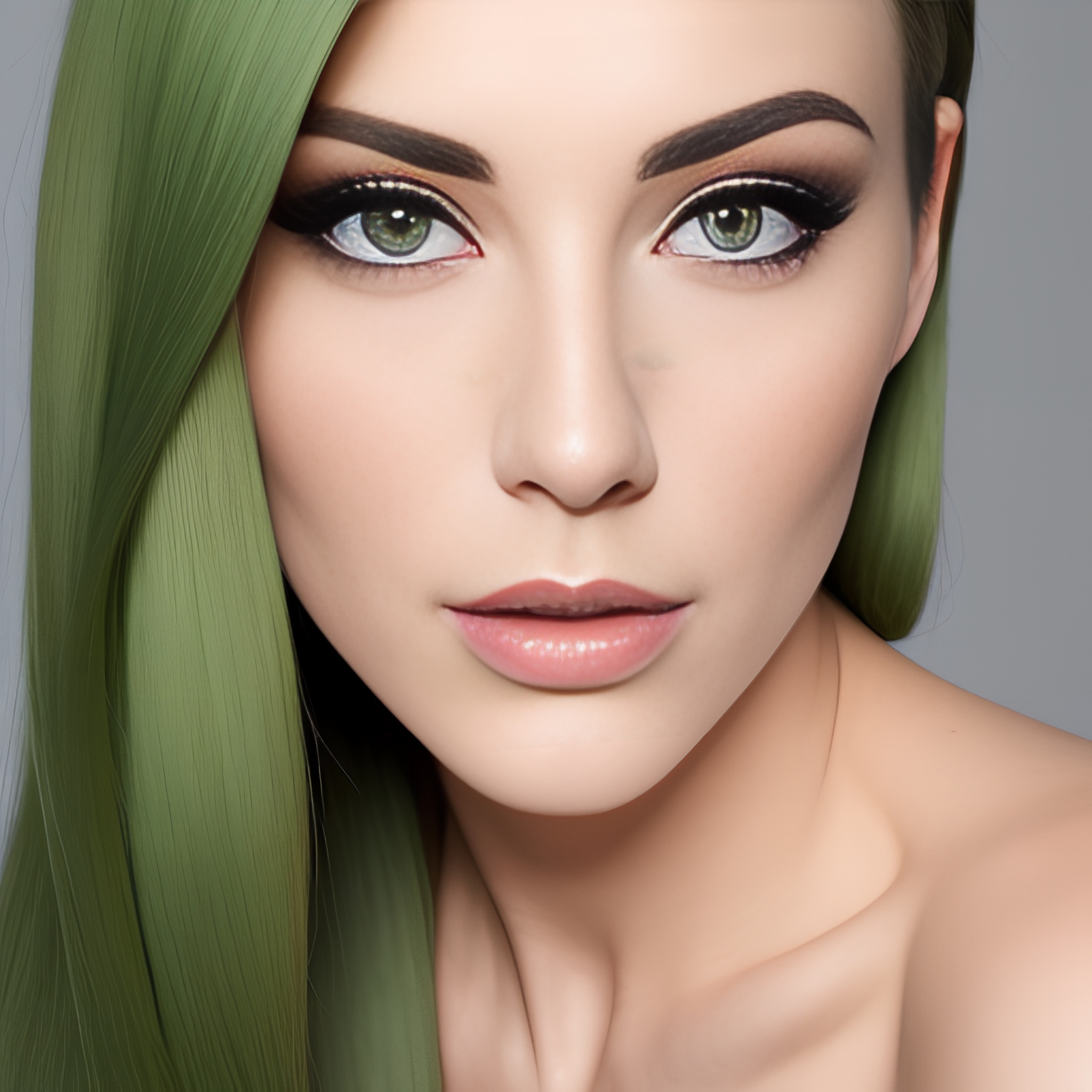 green hair hot woman